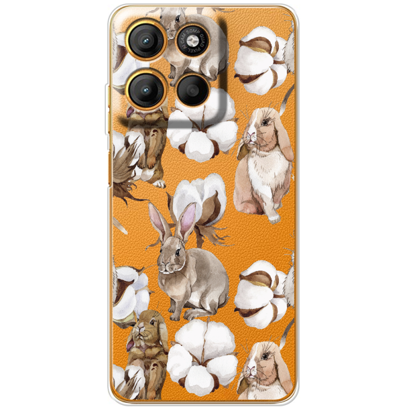 Прозорий чохол BoxFace Motorola G15 Power Cotton and Rabbits