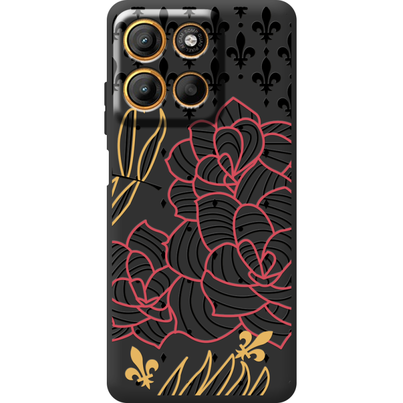 Чорний чохол BoxFace Motorola G15 Power FranceFlowers