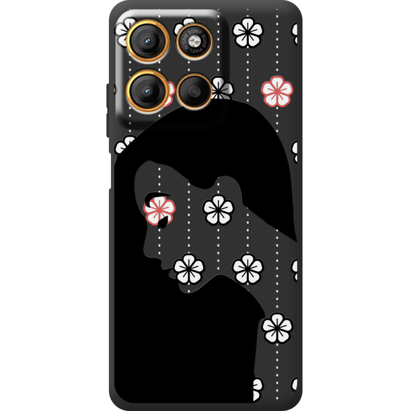 Чорний чохол BoxFace Motorola G15 Power Flower Hair