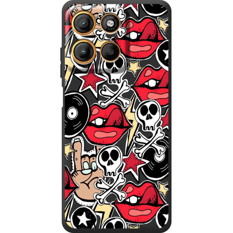 Чорний чохол BoxFace Motorola G15 Power Rock Graffiti