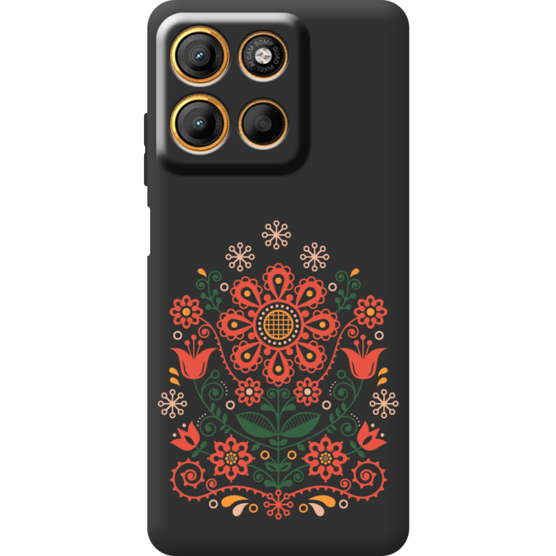 Чорний чохол BoxFace Motorola G15 Power Ukrainian Ornament