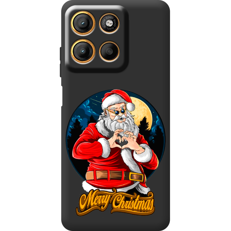 Чорний чохол BoxFace Motorola G15 Power Cool Santa