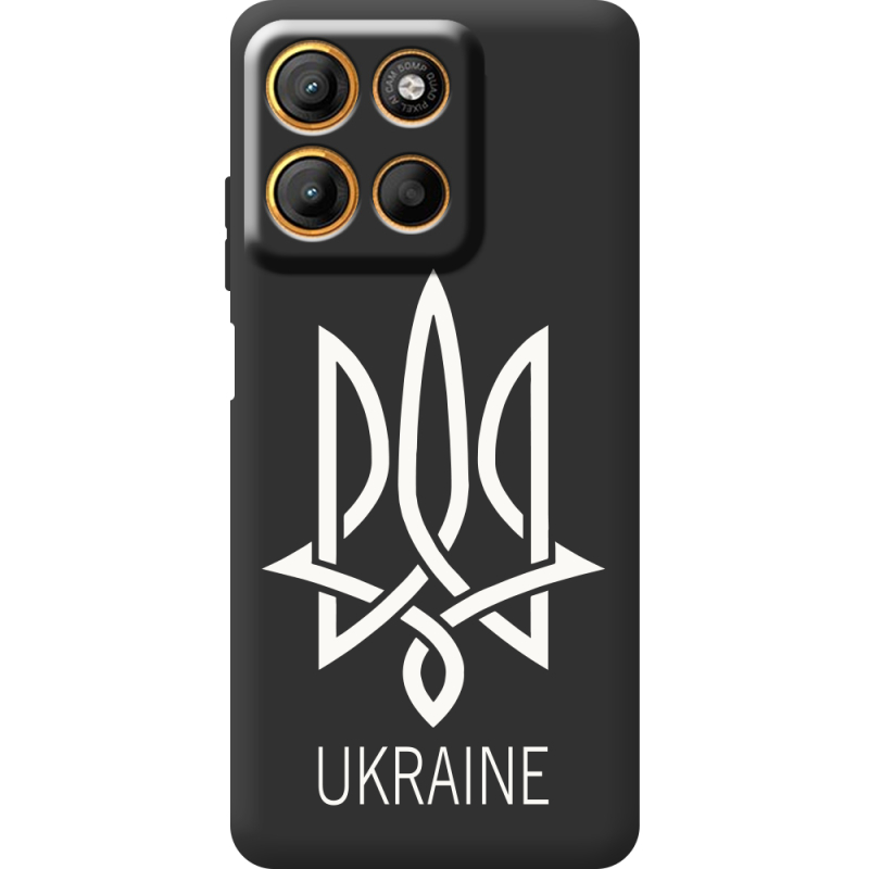 Чорний чохол BoxFace Motorola G15 Power Тризуб монограмма ukraine