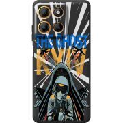 Чорний чохол BoxFace Motorola G15 Power Привид Києва в дії