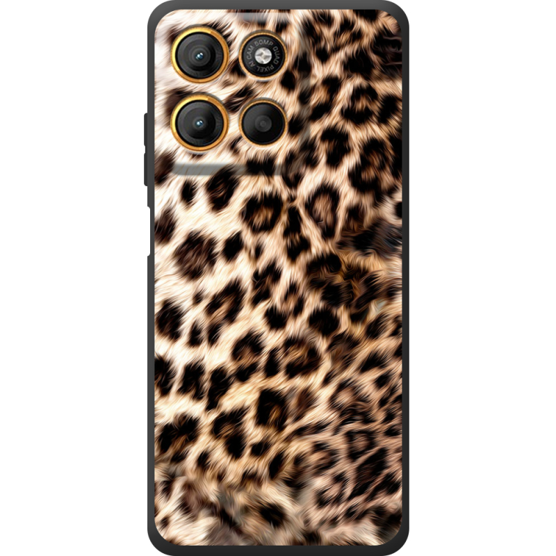 Чорний чохол BoxFace Motorola G15 Power Леопардовий