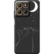 Чорний чохол BoxFace Motorola G15 Power Місячний кіт