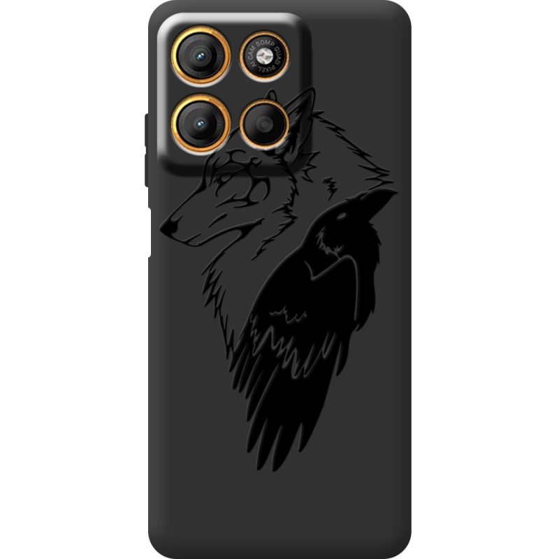 Чорний чохол BoxFace Motorola G15 Power Wolf and Raven
