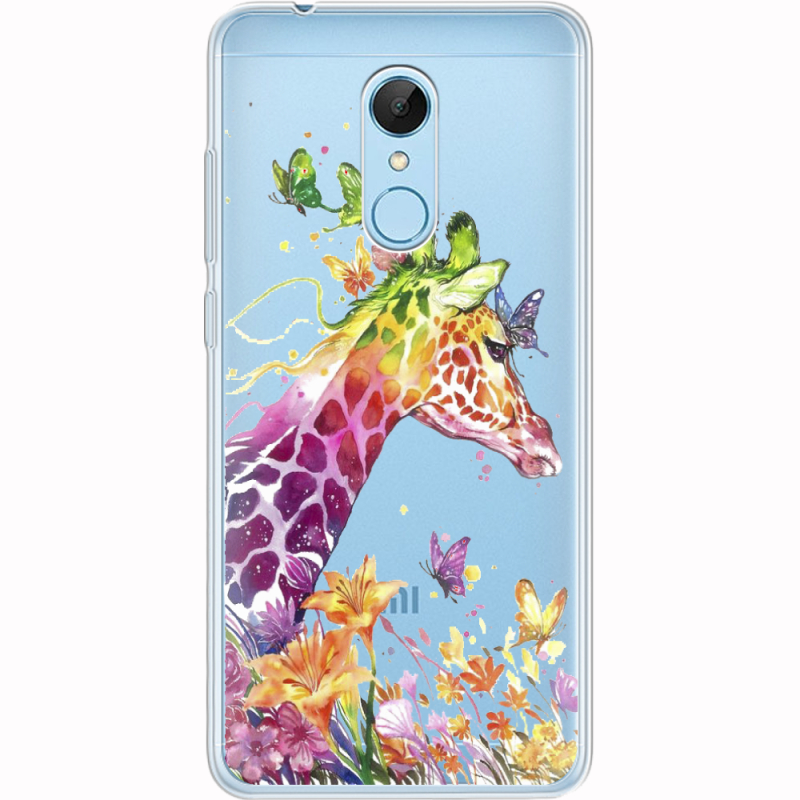 Прозрачный чехол Uprint Xiaomi Redmi 5 Colorful Giraffe