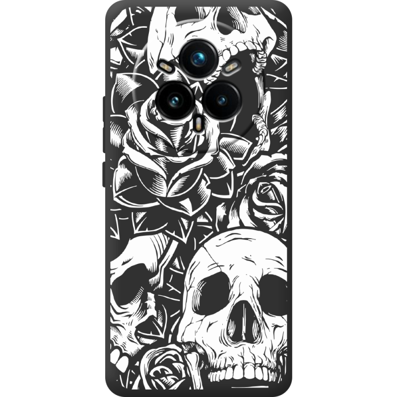 Чорний чохол BoxFace Realme 14 Pro 5G Skull and Roses