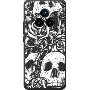 Чорний чохол BoxFace Realme 14 Pro 5G Skull and Roses
