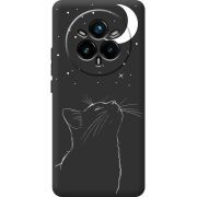 Чорний чохол BoxFace Realme 14 Pro 5G Місячний кіт