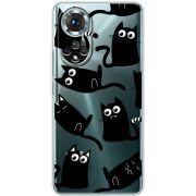 Прозорий чохол BoxFace Honor 50 с 3D-глазками Black Kitty