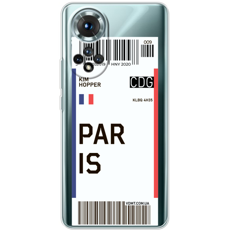 Прозорий чохол BoxFace Honor 50 Ticket Paris