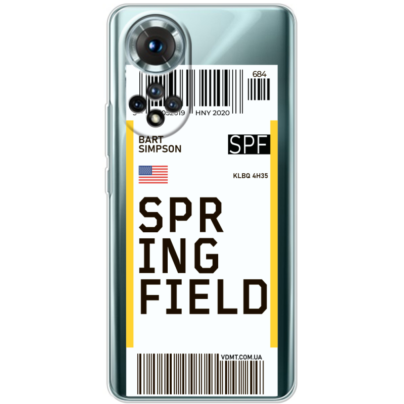 Прозорий чохол BoxFace Honor 50 Ticket Springfield