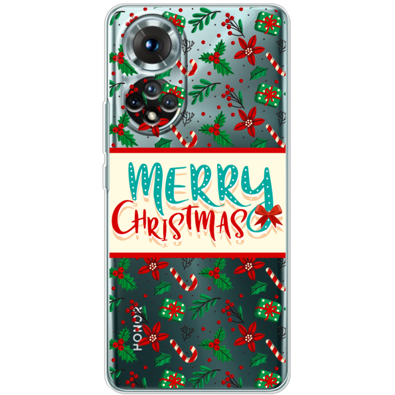 Прозорий чохол BoxFace Honor 50 Vintage Christmas Pattern