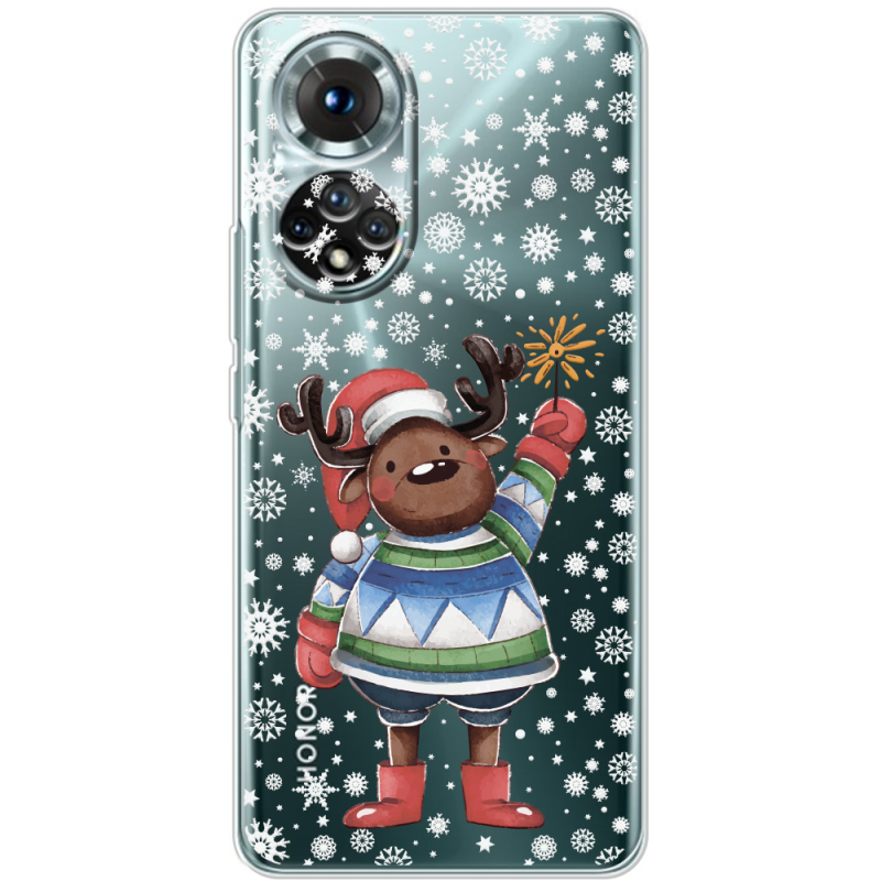 Прозорий чохол BoxFace Honor 50 Christmas Deer with Snow
