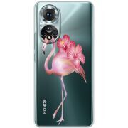 Прозорий чохол BoxFace Honor 50 Floral Flamingo