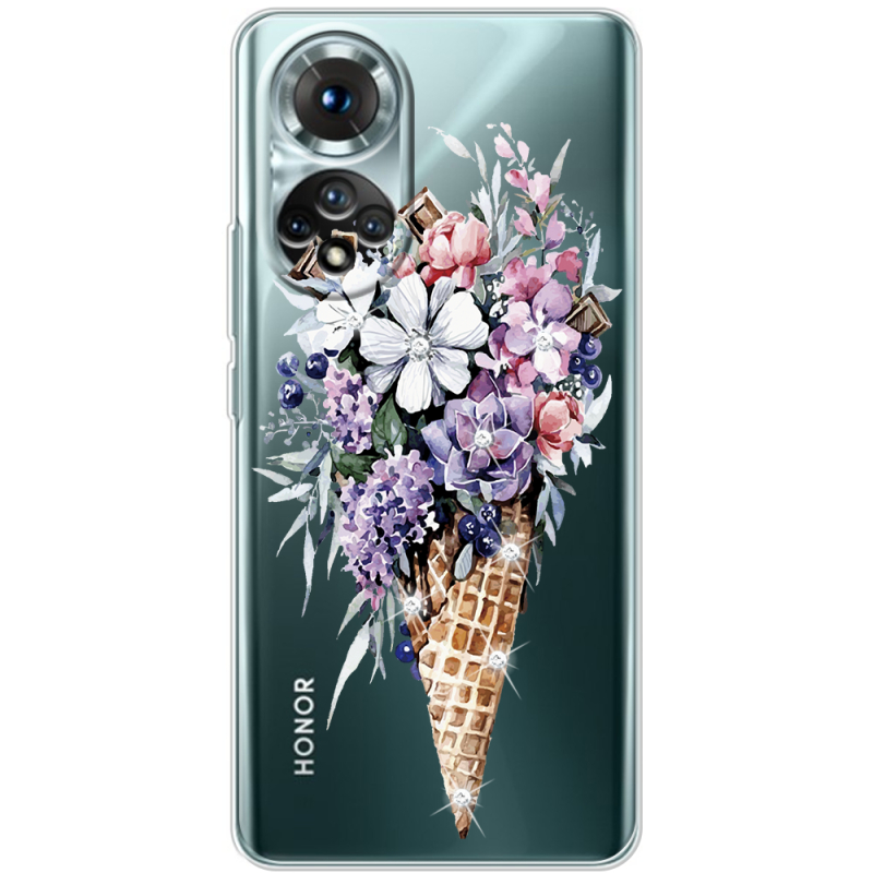Чохол зі стразами Honor 50 Ice Cream Flowers