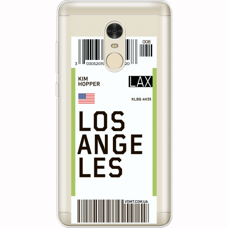 Прозрачный чехол Uprint Xiaomi Redmi Note 4x Ticket Los Angeles