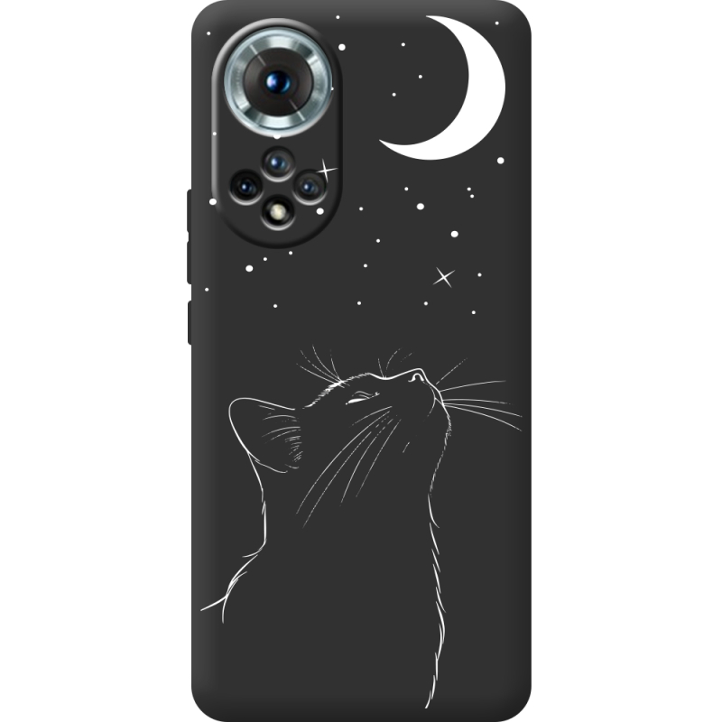 Чорний чохол BoxFace Honor 50 Місячний кіт