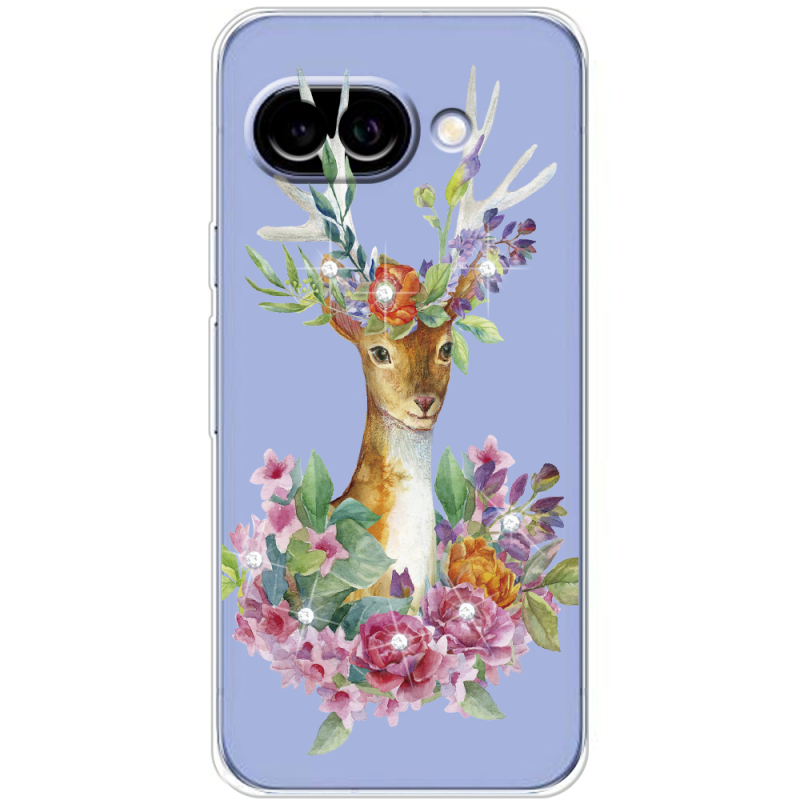 Чохол зі стразами Google Pixel 9A Deer with flowers