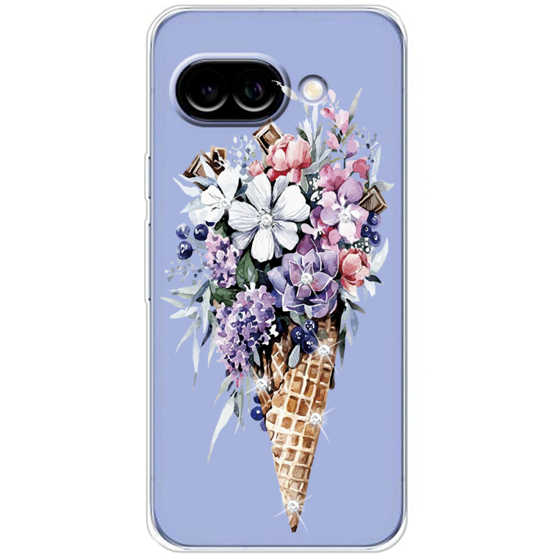 Чохол зі стразами Google Pixel 9A Ice Cream Flowers