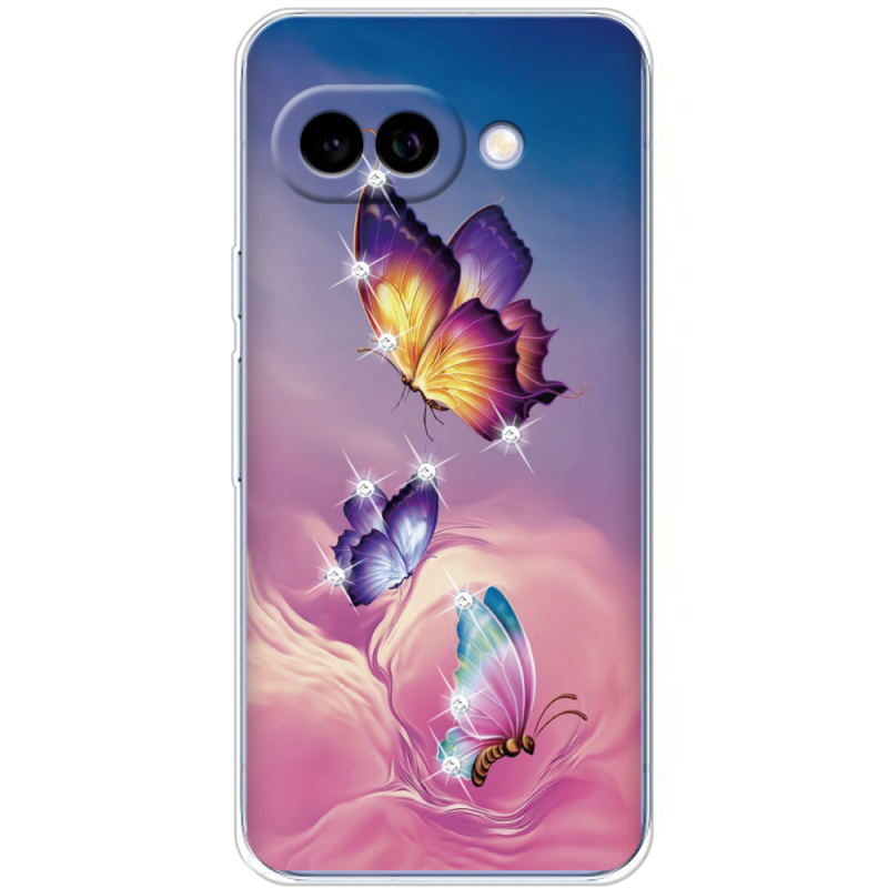 Чохол зі стразами Google Pixel 9A Butterflies