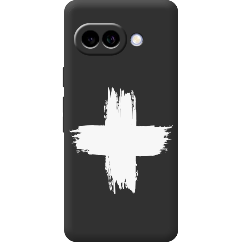Чорний чохол BoxFace Google Pixel 9A Білий хрест ЗСУ