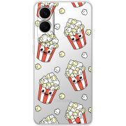 Прозорий чохол BoxFace Samsung Galaxy S25 Edge с 3D-глазками Popcorn