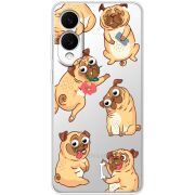 Прозорий чохол BoxFace Samsung Galaxy S25 Edge с 3D-глазками Pug