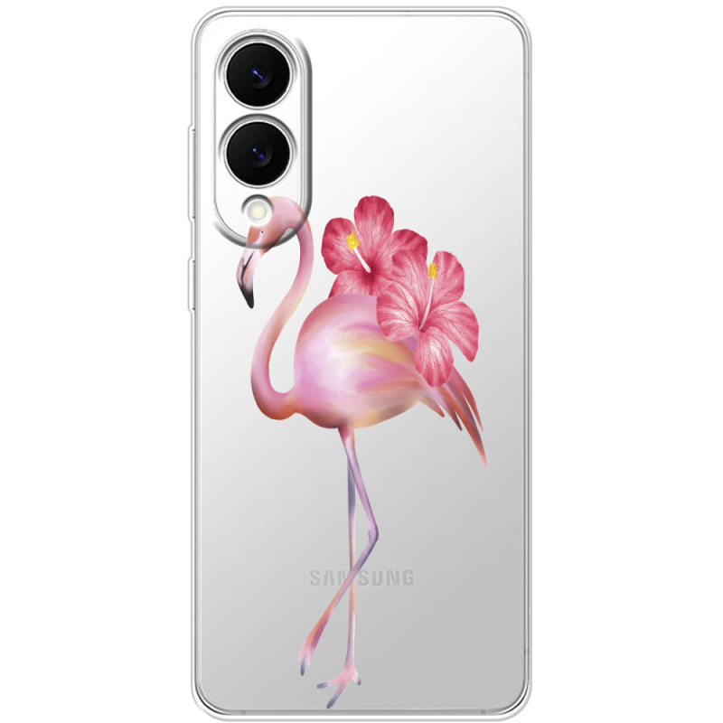 Прозорий чохол BoxFace Samsung Galaxy S25 Edge Floral Flamingo