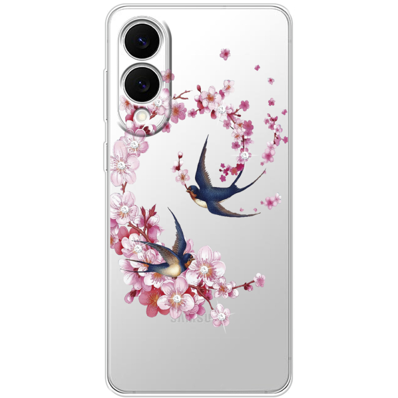 Чохол зі стразами Samsung Galaxy S25 Edge Swallows and Bloom