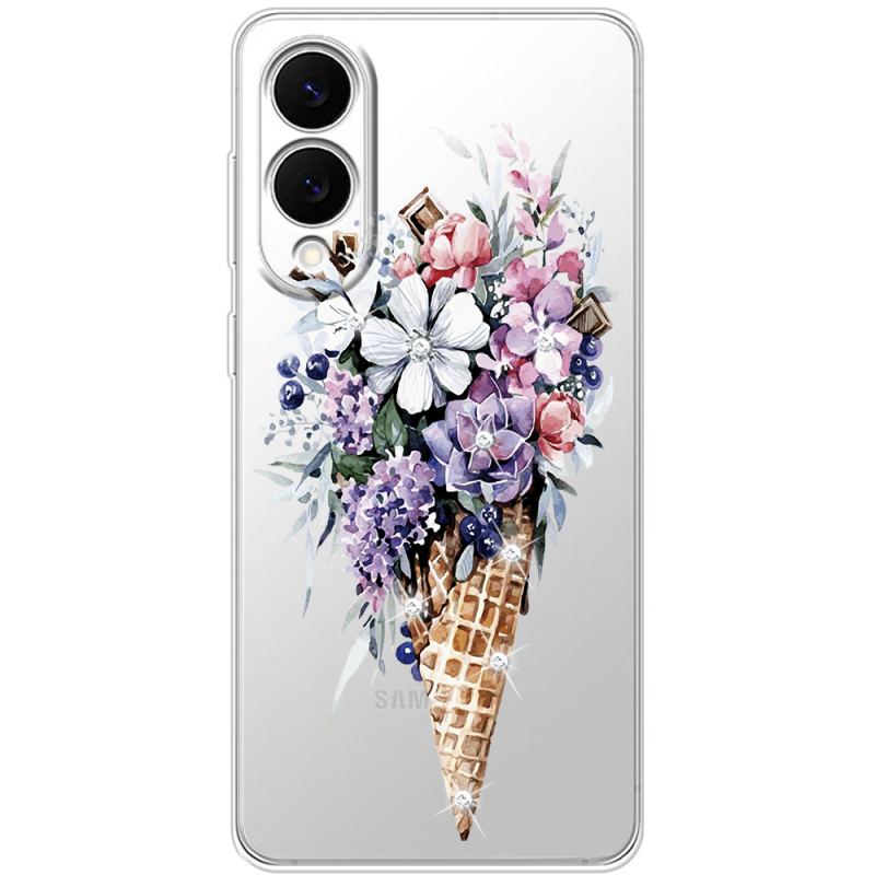 Чохол зі стразами Samsung Galaxy S25 Edge Ice Cream Flowers