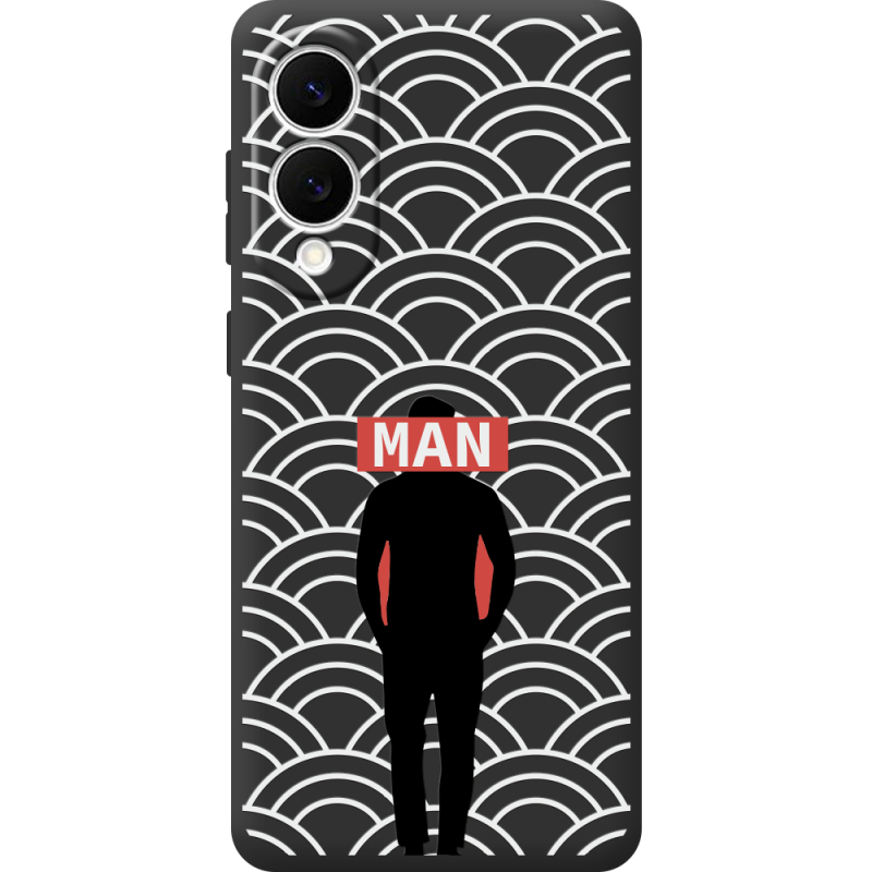 Чорний чохол BoxFace Samsung Galaxy S25 Edge Man Pattern