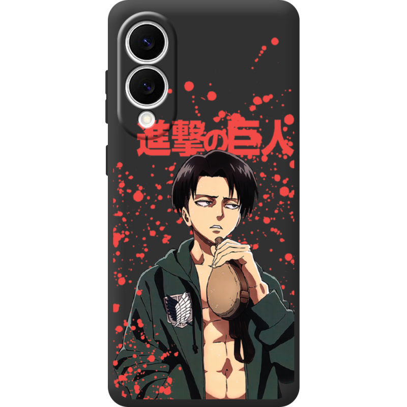 Чорний чохол BoxFace Samsung Galaxy S25 Edge Атака Титанов Леви