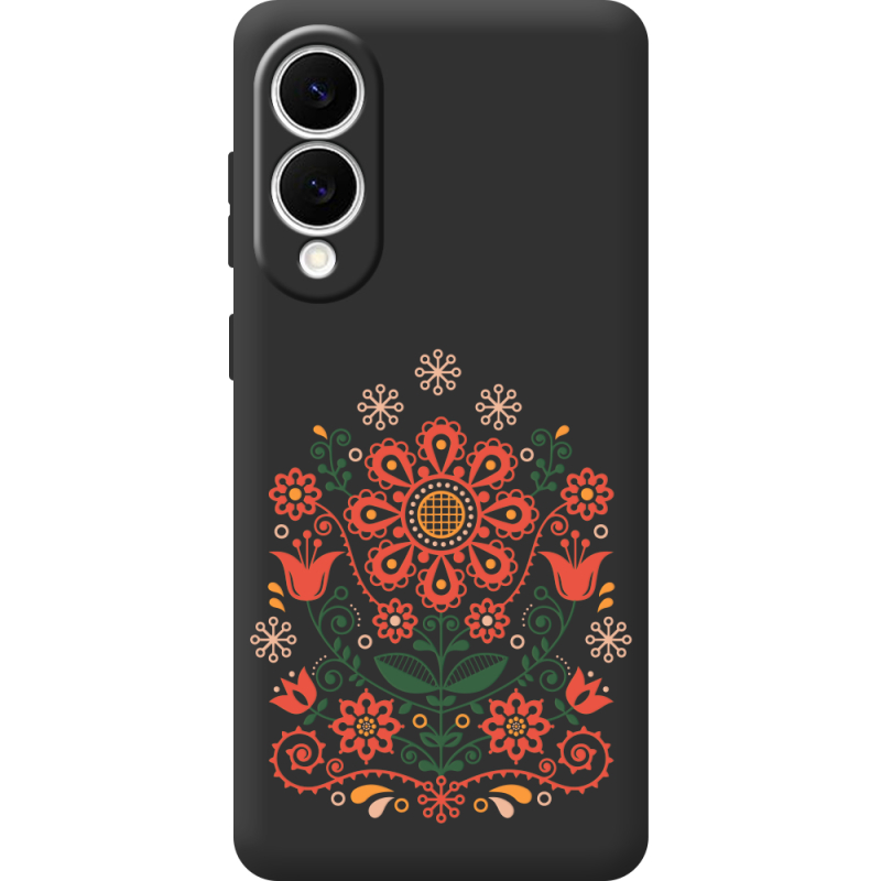 Чорний чохол BoxFace Samsung Galaxy S25 Edge Ukrainian Ornament
