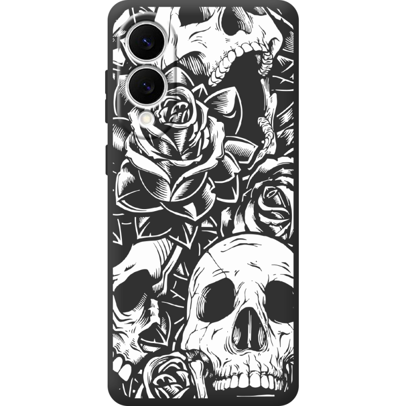 Чорний чохол BoxFace Samsung Galaxy S25 Edge Skull and Roses