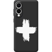 Чорний чохол BoxFace Samsung Galaxy S25 Edge Білий хрест ЗСУ