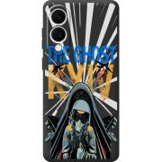 Чорний чохол BoxFace Samsung Galaxy S25 Edge Привид Києва в дії