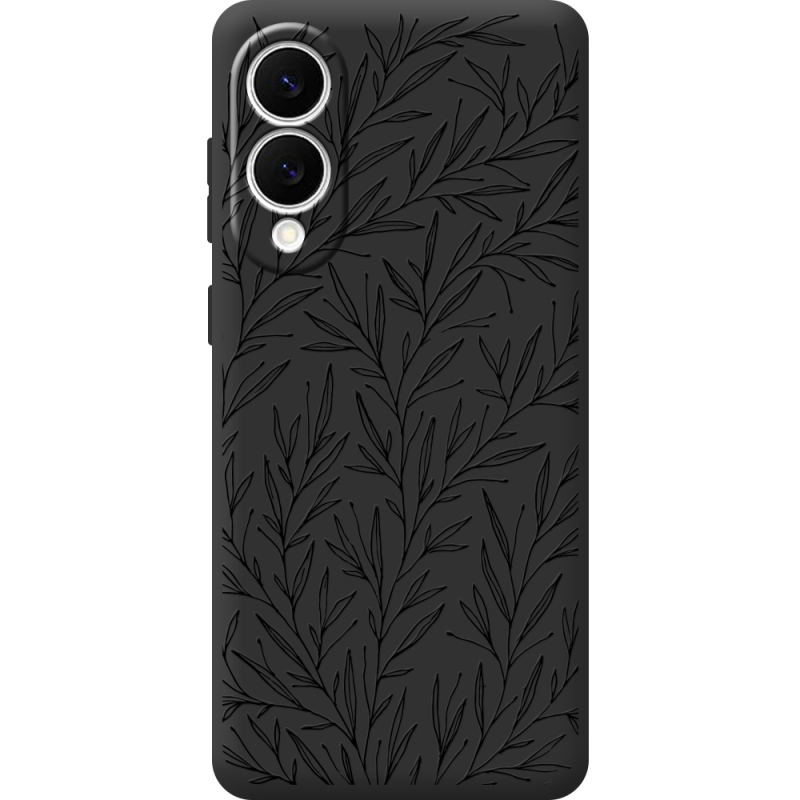 Чорний чохол BoxFace Samsung Galaxy S25 Edge Leaves