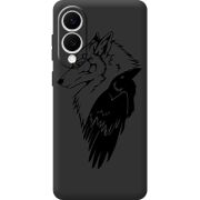 Чорний чохол BoxFace Samsung Galaxy S25 Edge Wolf and Raven