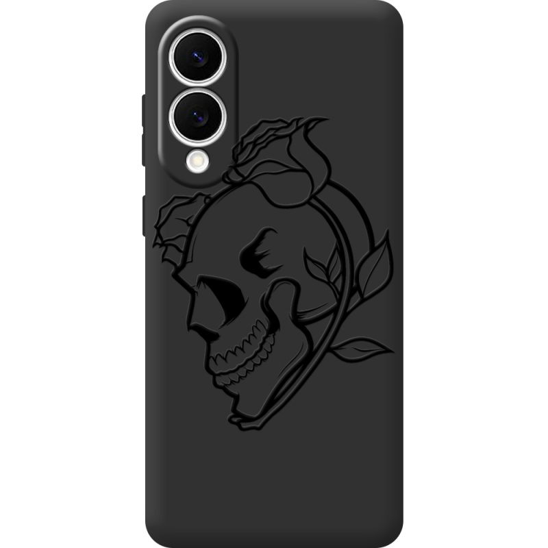 Чорний чохол BoxFace Samsung Galaxy S25 Edge Skull and Roses