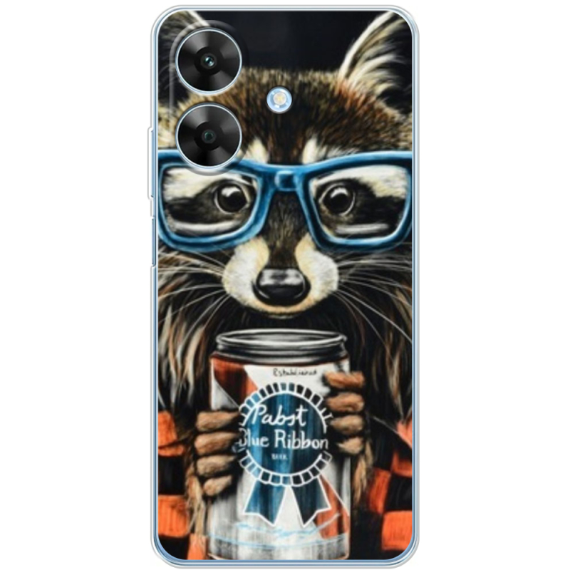 Чохол BoxFace Realme Note 60x Енот с банкой