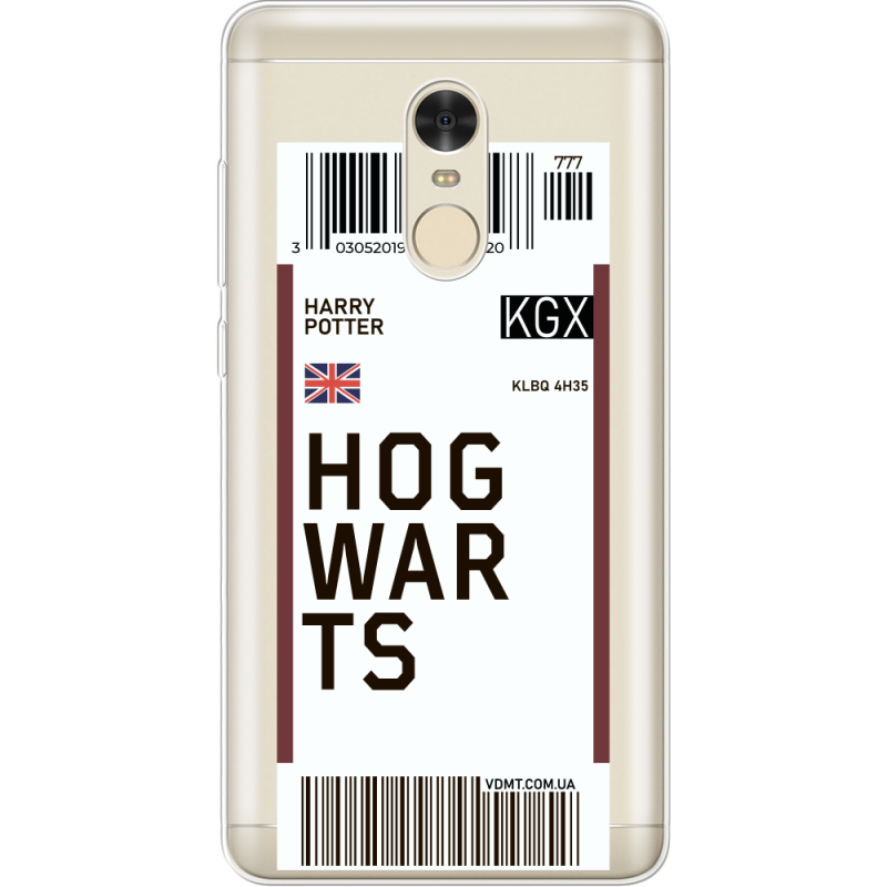 Прозрачный чехол Uprint Xiaomi Redmi Note 4 Ticket Hogwarts