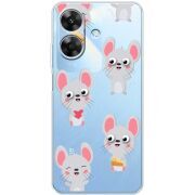 Прозорий чохол BoxFace Realme Note 60x с 3D-глазками Mouse