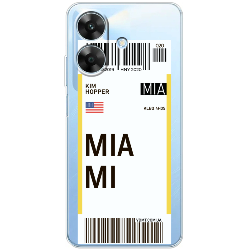 Прозорий чохол BoxFace Realme Note 60x Ticket Miami