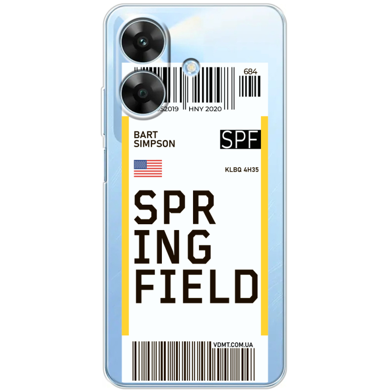 Прозорий чохол BoxFace Realme Note 60x Ticket Springfield