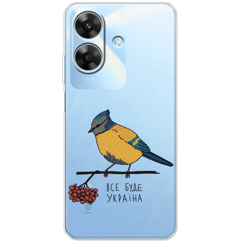 Прозорий чохол BoxFace Realme Note 60x Синиця і калина