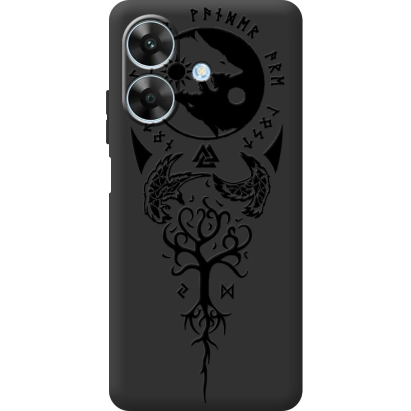 Чорний чохол BoxFace Realme Note 60x Hugin and Munin