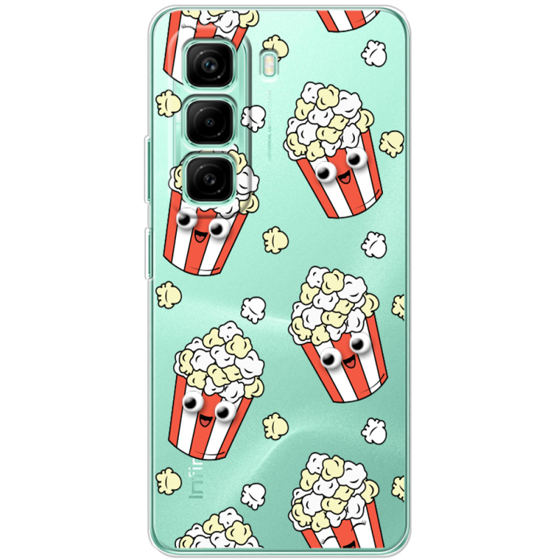 Прозорий чохол BoxFace Infinix Hot 50 Pro Plus с 3D-глазками Popcorn
